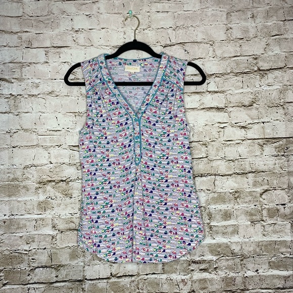 Mod Cloth fish and sail boat blouse - Picture 1 of 5